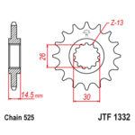 Lančanik prednji JT JTF1332-15 (525) 15 zuba