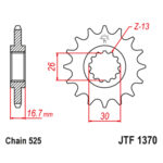 Lančanik prednji JT  JTF1370-16-50-29017 (525)16 zuba