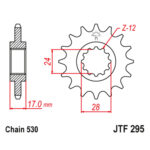 Lančanik prednji JT  JTF295-16-50-35018 (50)16 zuba