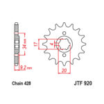 Lančanik prednji JT  JTF920 (428) 15 zuba