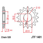Lančanik prednji JT JTF1401-14 (520) 14 zuba