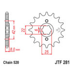 Lančanik prednji JT  JTF281-14 14 zuba