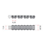 Lanac bregaste osovine DID SCR0412-116L linkova - Slika 2