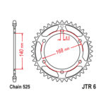 Lančanik zadnji JT  JTR6-47 (525) 47 zuba