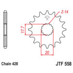 Lančanik prednji JT  JTF558-14 (428)14 zuba