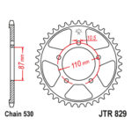 Lančanik zadnji JT JTR829-47-50-35031 (50) 47 zuba