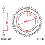 Lančanik zadnji JT  JTR6-41 (525)41 zub
