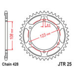 Lančanik zadnji JT JTR25-58 (428) 58 zuba
