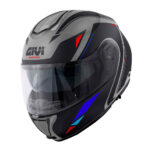 Kaciga GIVI Flip Up X26 SQUARE mat sivo crno plavo crvena M
